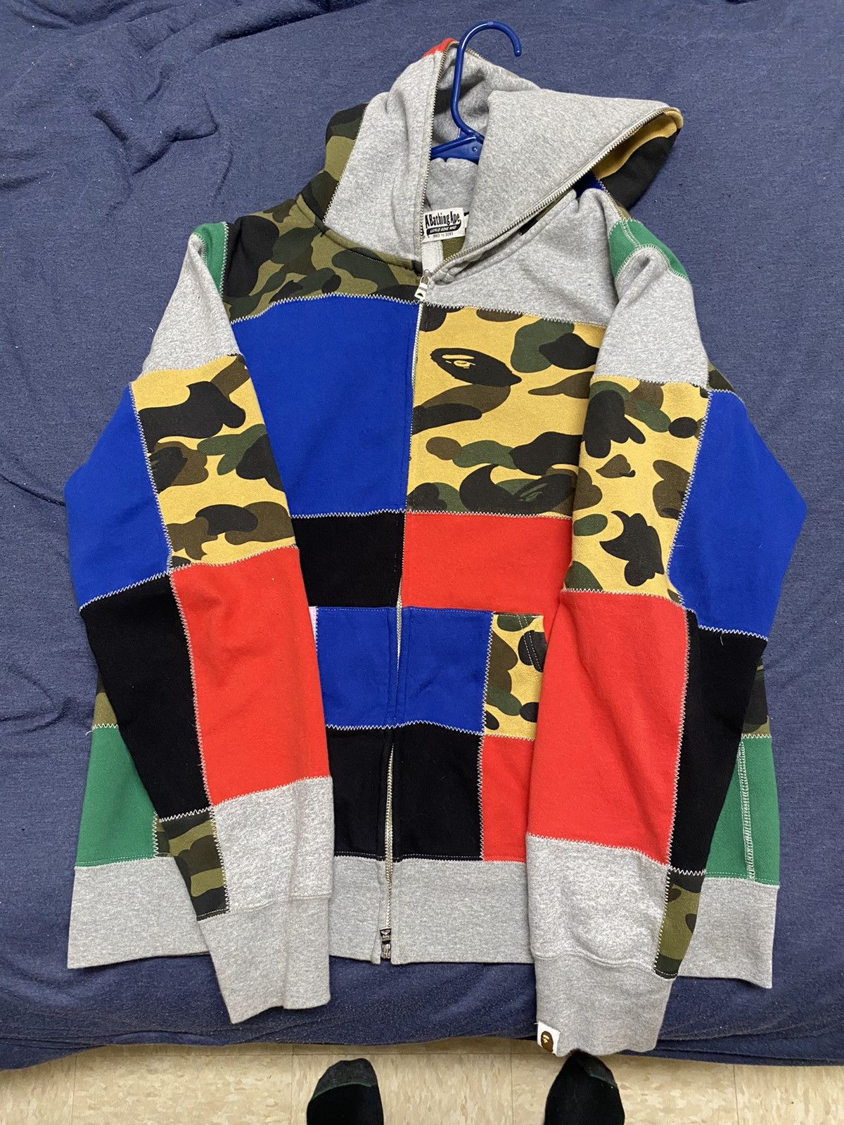 Bape Bape patchwork zip up | Grailed