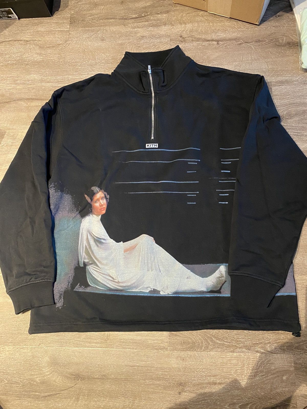 Kith Kith x Star Wars Leia Quarter Zip Black XL Princess | Grailed