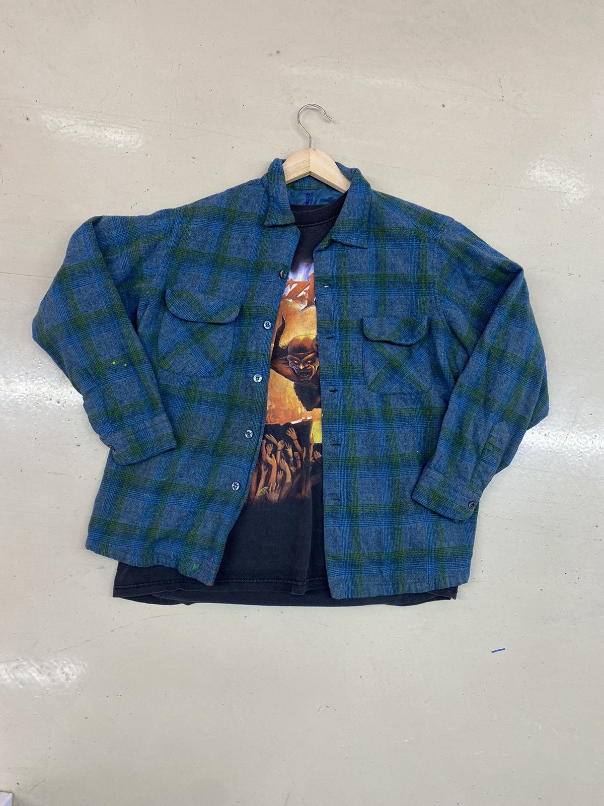Flannel × Pendleton × Vintage Vintage Travis Scott Style Pendleton Green Flannel Size US S / EU 44-46 / 1 - 1 Thumbnail