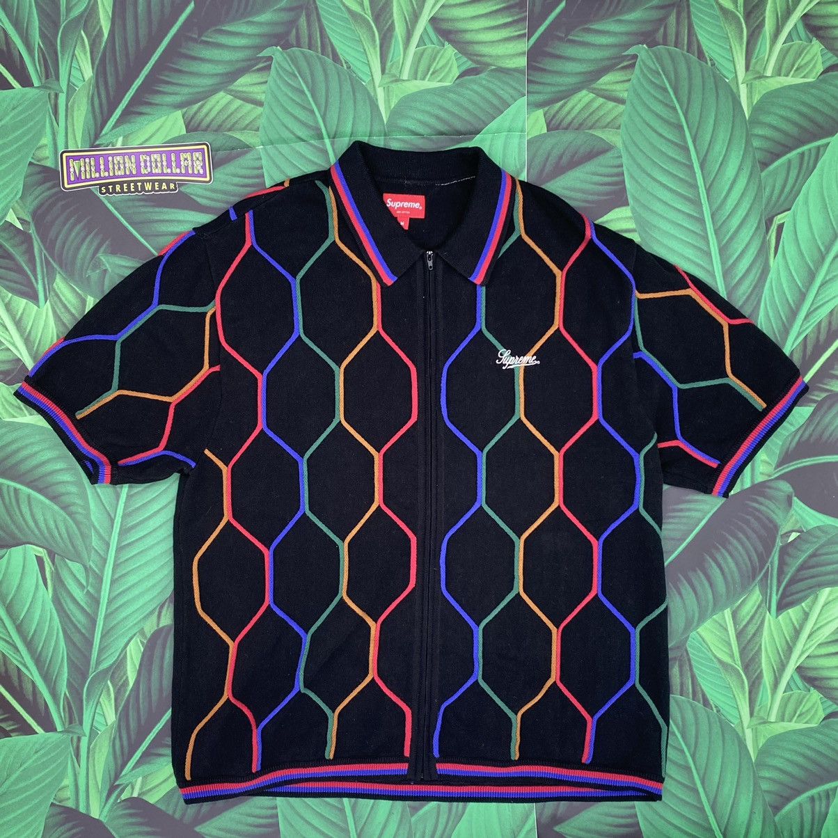 Supreme Hex zip up polo | Grailed