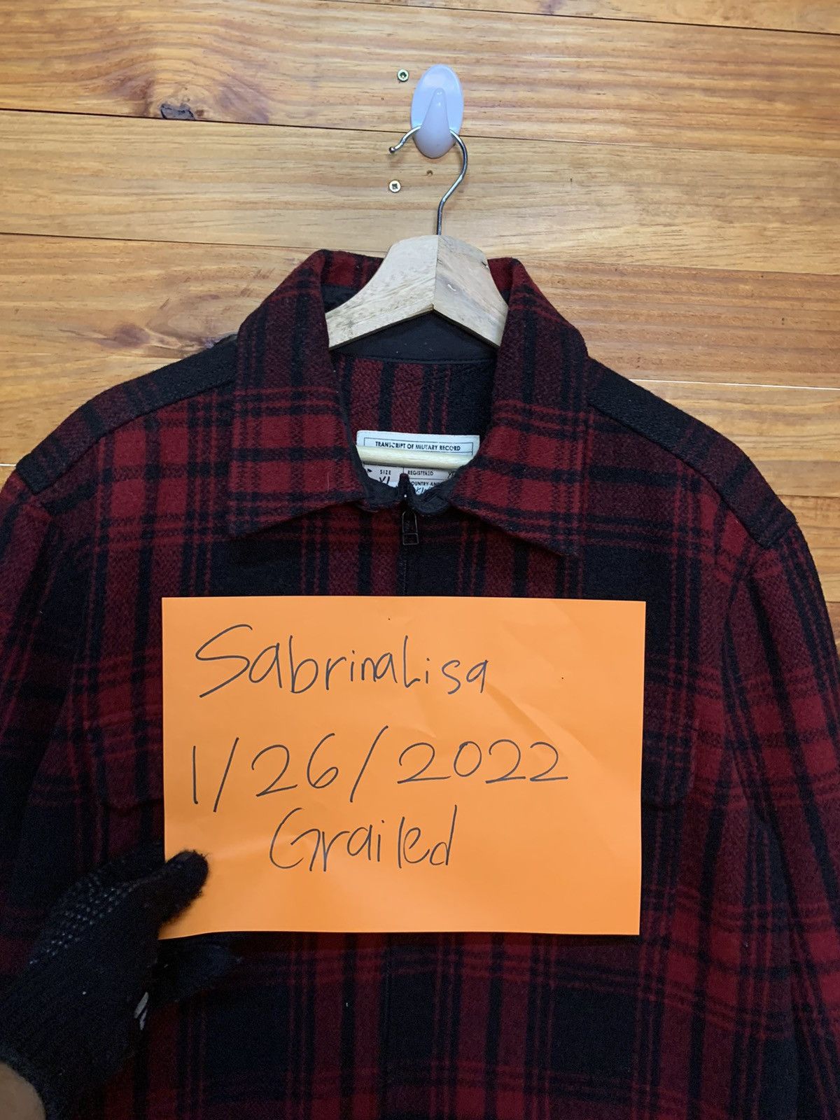 Japanese Brand Back Number Checkered Wool Zipper Jacket Size US L / EU 52-54 / 3 - 9 Thumbnail