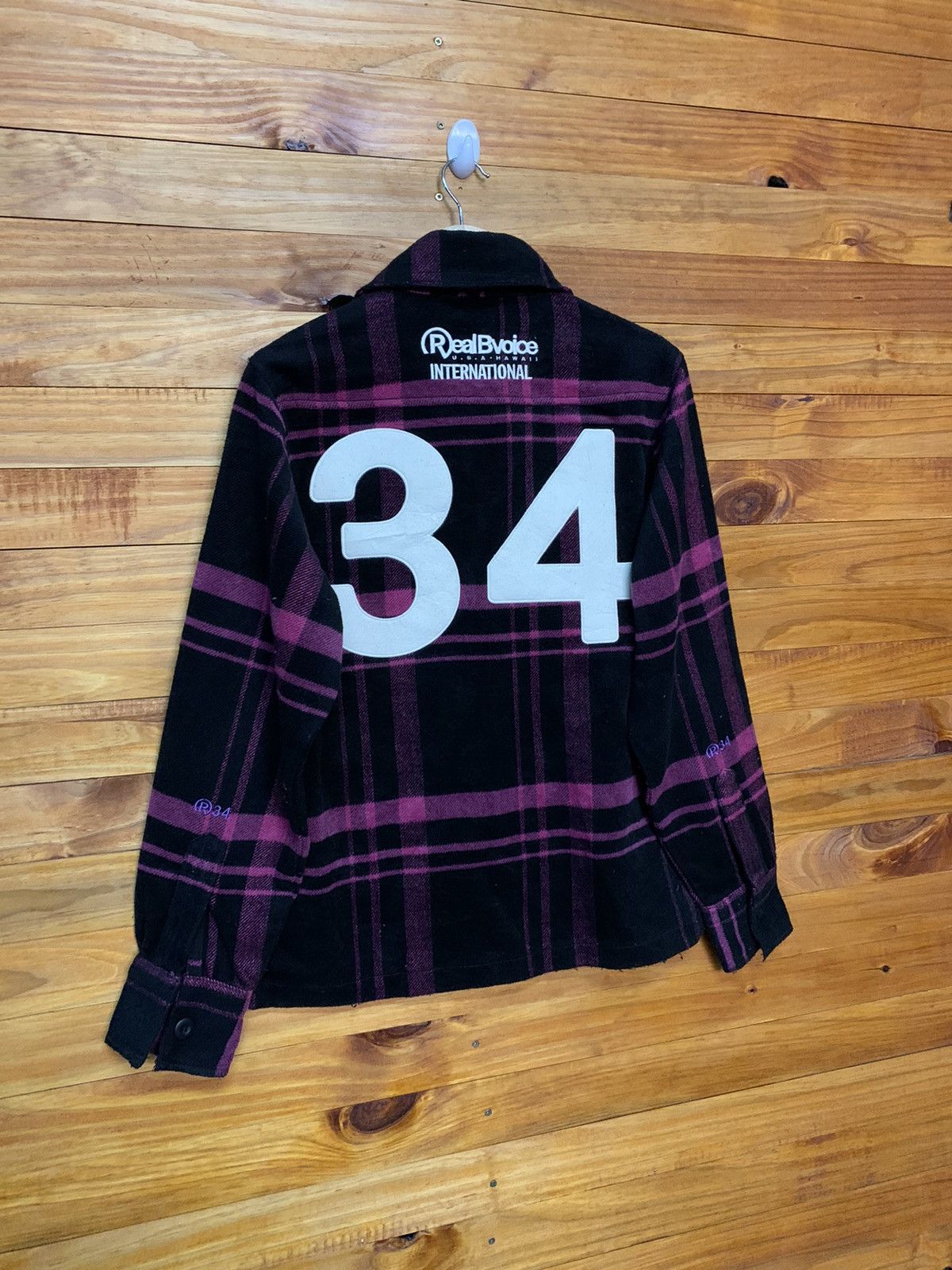 Japanese Brand RealB Voice Surf Style Purple Checkered Wool Jacket Size US M / EU 48-50 / 2 - 9 Thumbnail