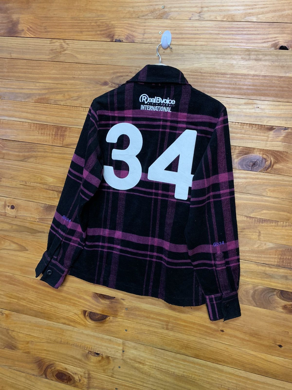Japanese Brand RealB Voice Surf Style Purple Checkered Wool Jacket Size US M / EU 48-50 / 2 - 8 Thumbnail