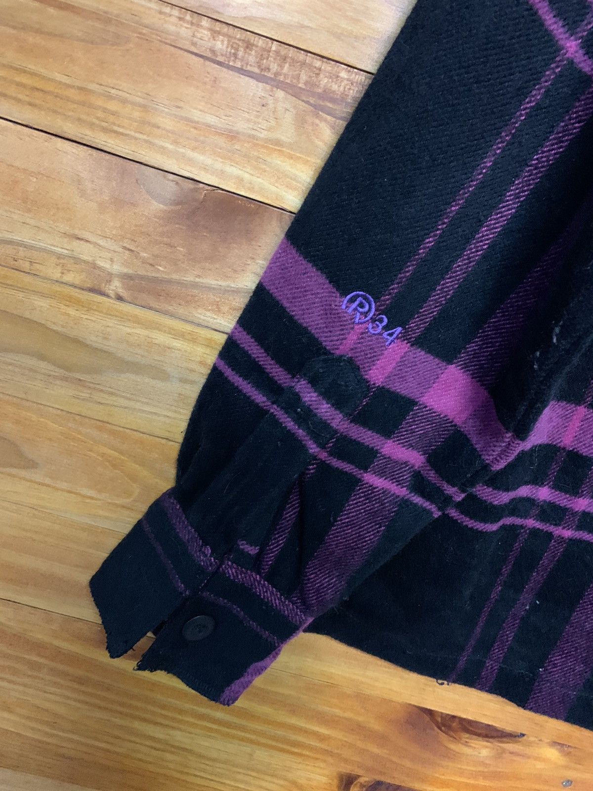 Japanese Brand RealB Voice Surf Style Purple Checkered Wool Jacket Size US M / EU 48-50 / 2 - 10 Thumbnail