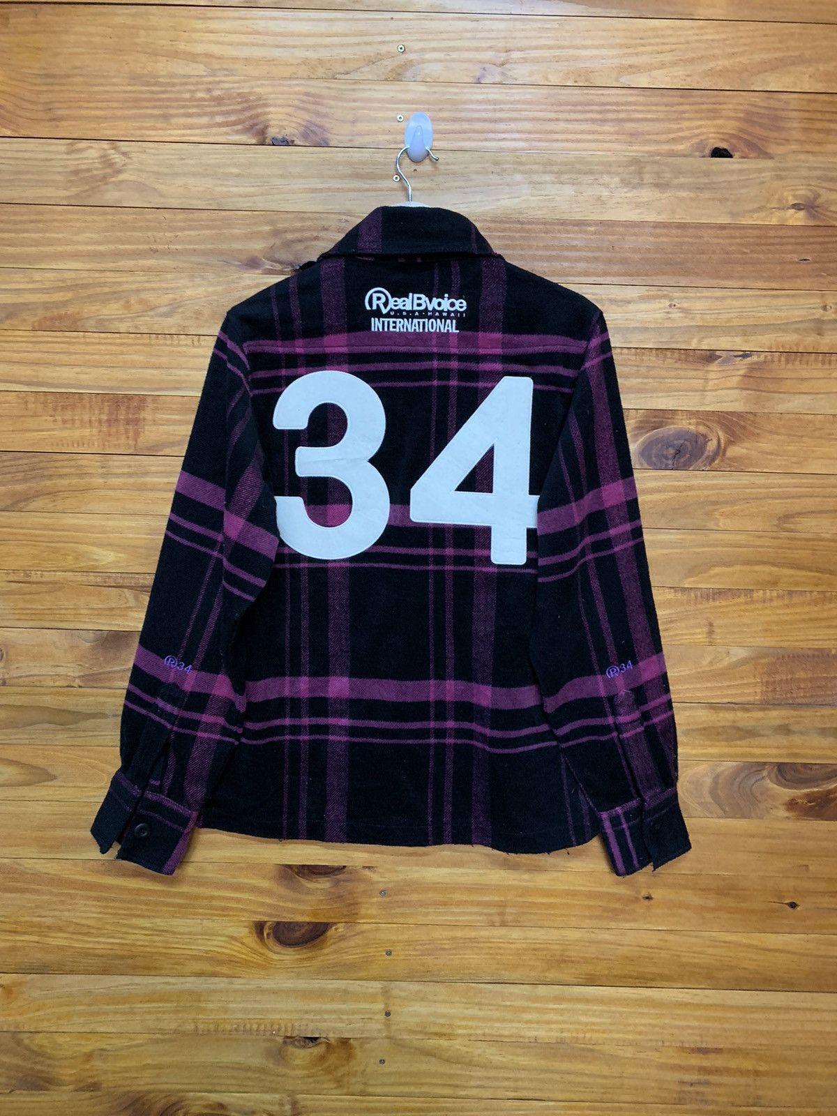 Japanese Brand RealB Voice Surf Style Purple Checkered Wool Jacket Size US M / EU 48-50 / 2 - 1 Thumbnail