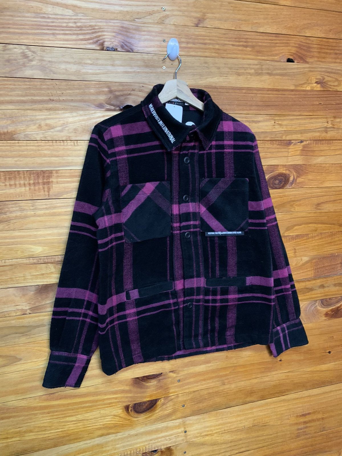 Japanese Brand RealB Voice Surf Style Purple Checkered Wool Jacket Size US M / EU 48-50 / 2 - 4 Thumbnail