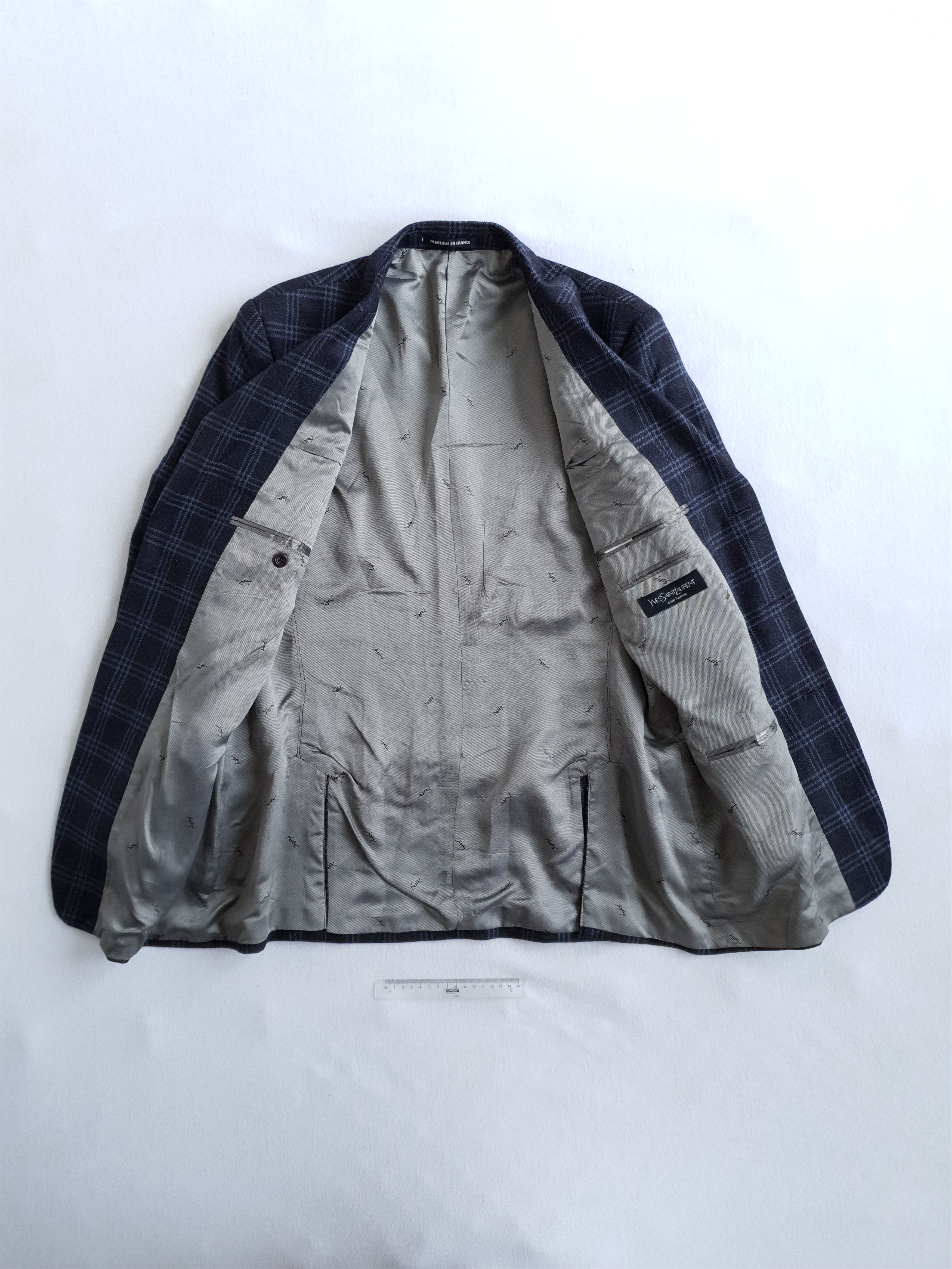 Vintage × Yves Saint Laurent Vintage Checkered Pattern Blazer Jacket Size 42R - 3 Thumbnail