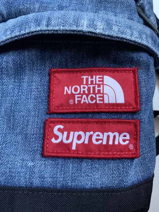 Supreme SUPREME NORTH FACE DENIM DAY PACK BACKPACK WINDSTOPPER