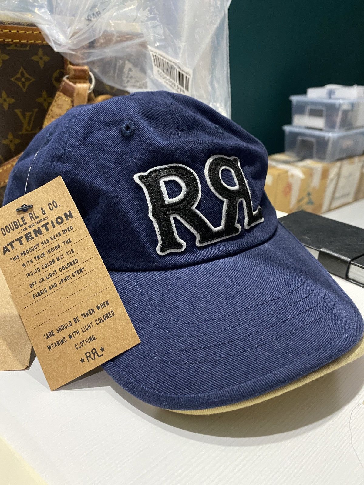 image of Polo Ralph Lauren x Rrl Ralph Lauren Double Ralph Laurent Rrl Navy Cap, Men's