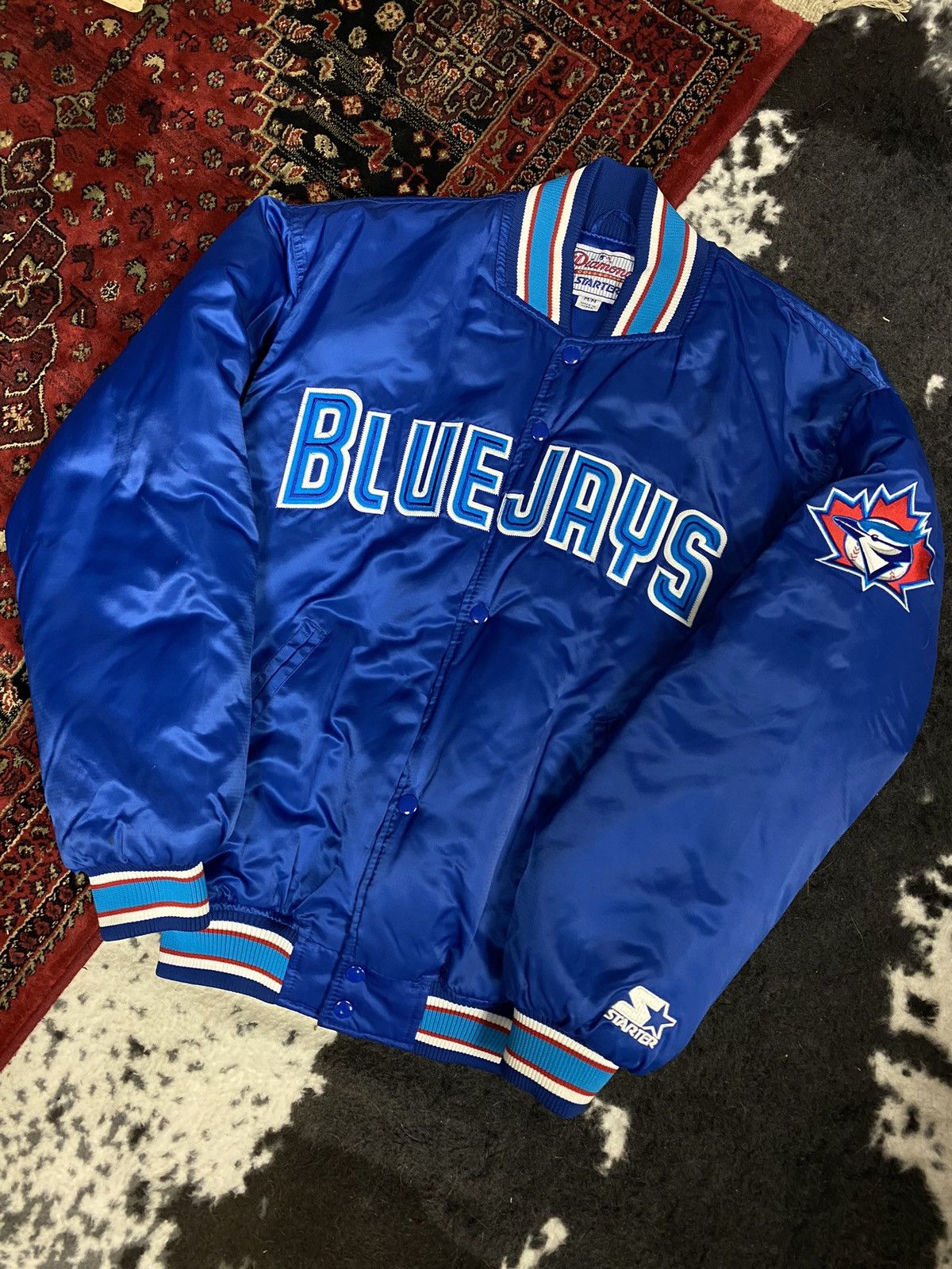 Vintage Chicago Cubs Jacket Mens XL Blue Starter Satin Diamond Collection