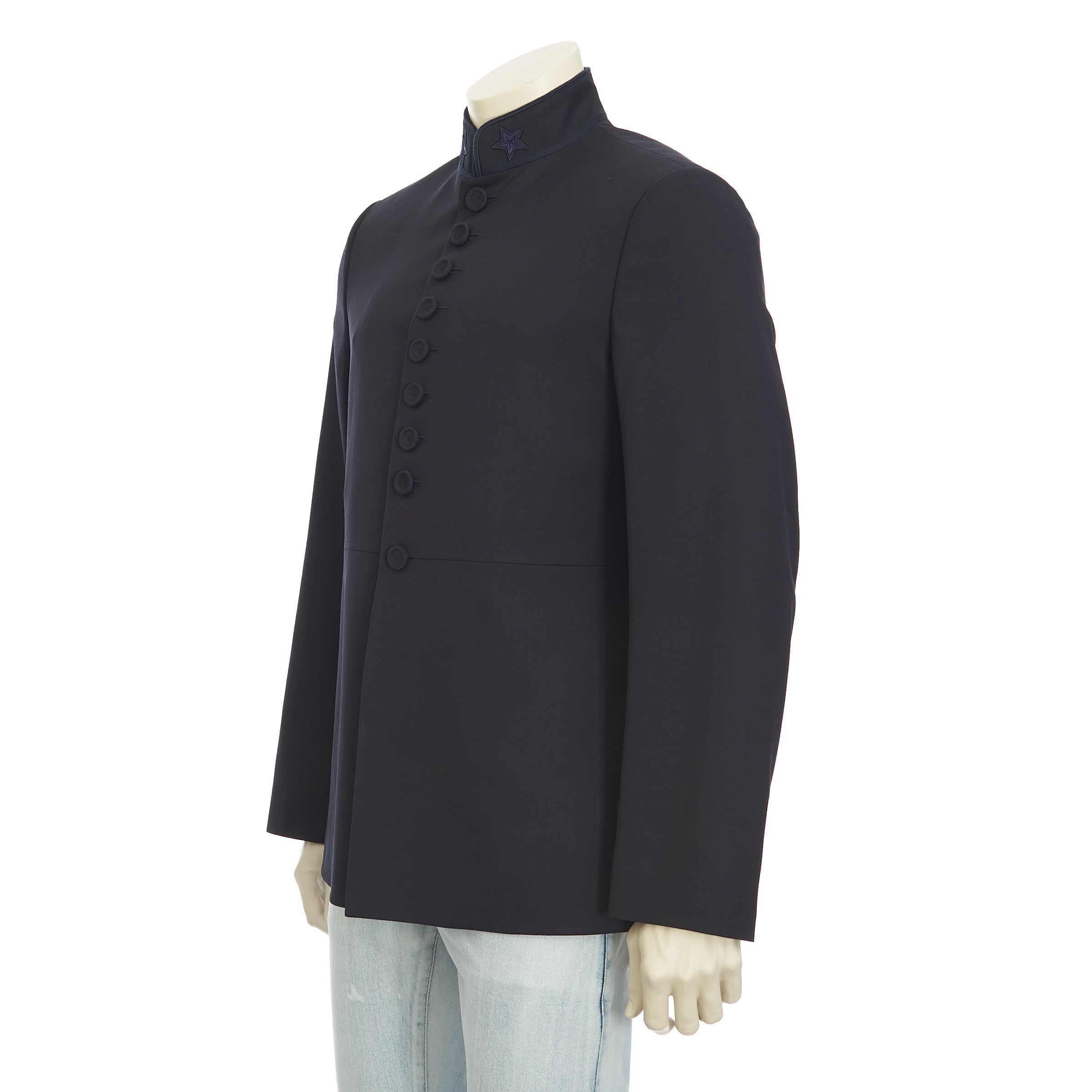 Dior Navy Blue Wool Officer Collar Jacket Size 38R - 2 Thumbnail