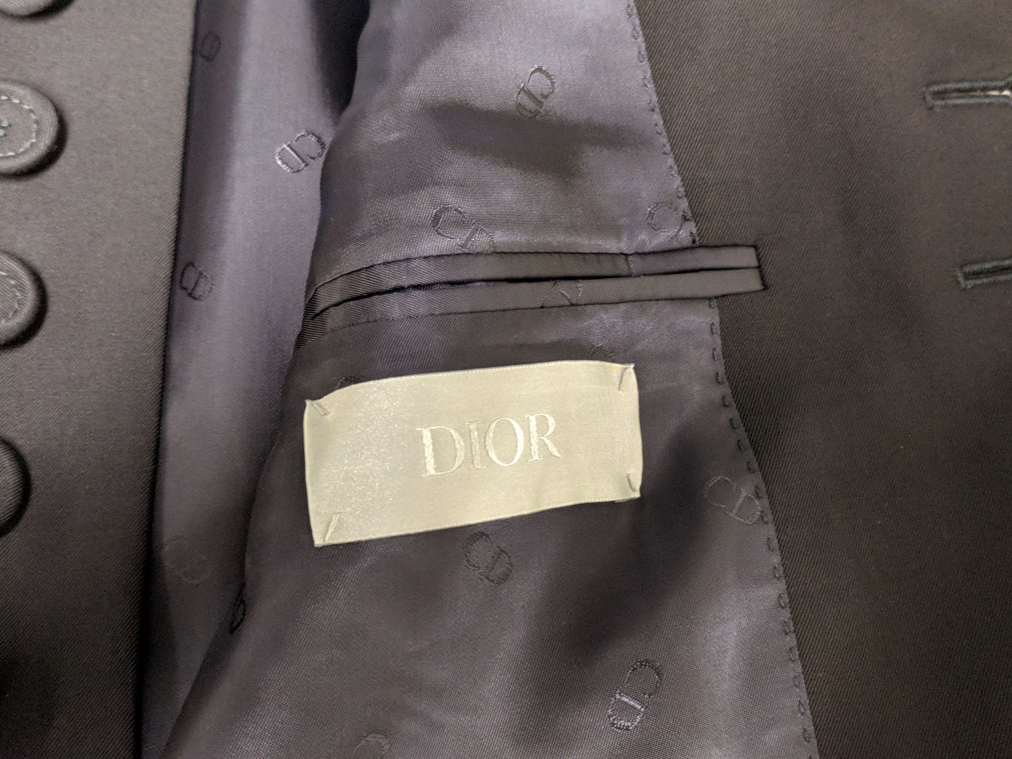 Dior Navy Blue Wool Officer Collar Jacket Size 38R - 7 Thumbnail