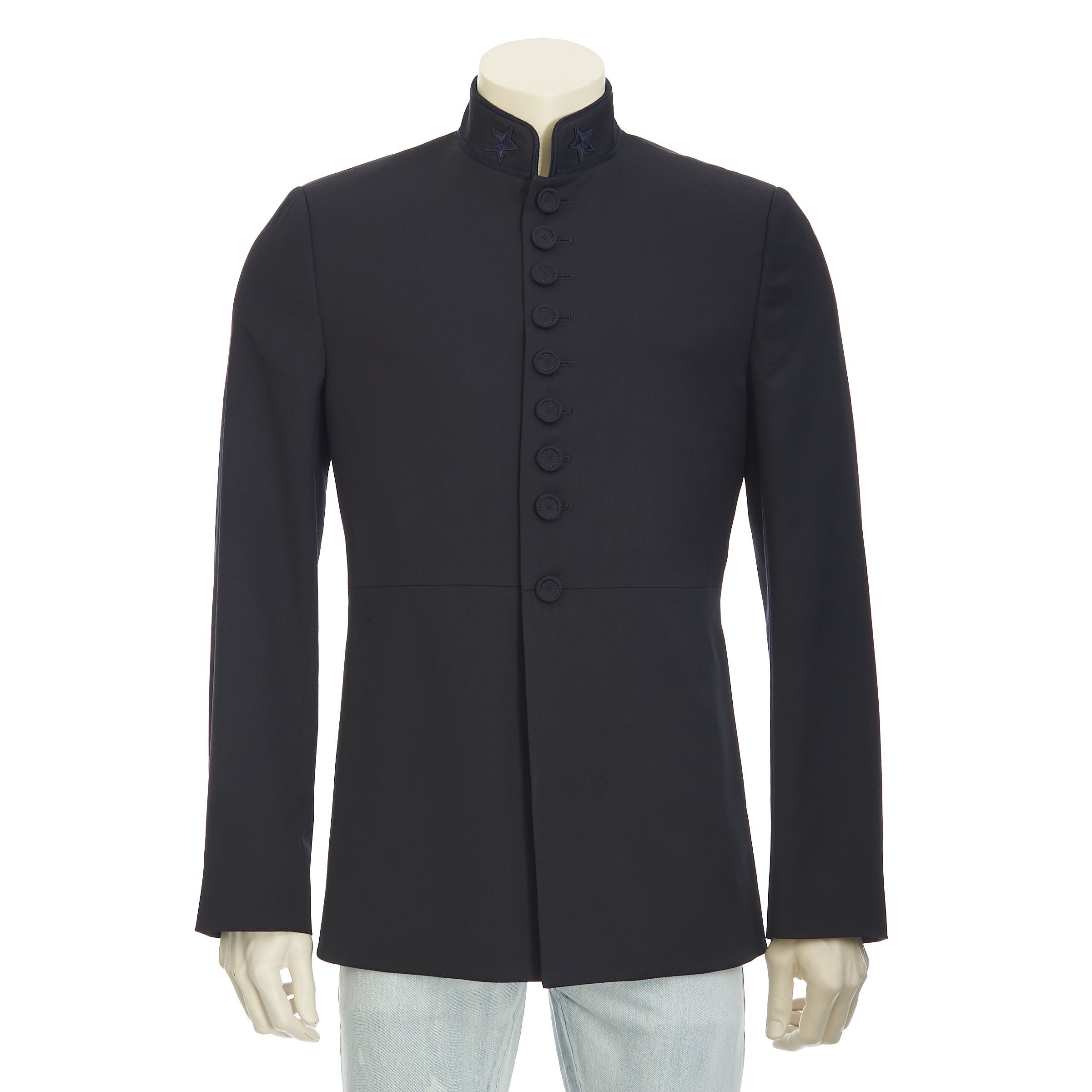 Dior Navy Blue Wool Officer Collar Jacket Size 38R - 1 Thumbnail