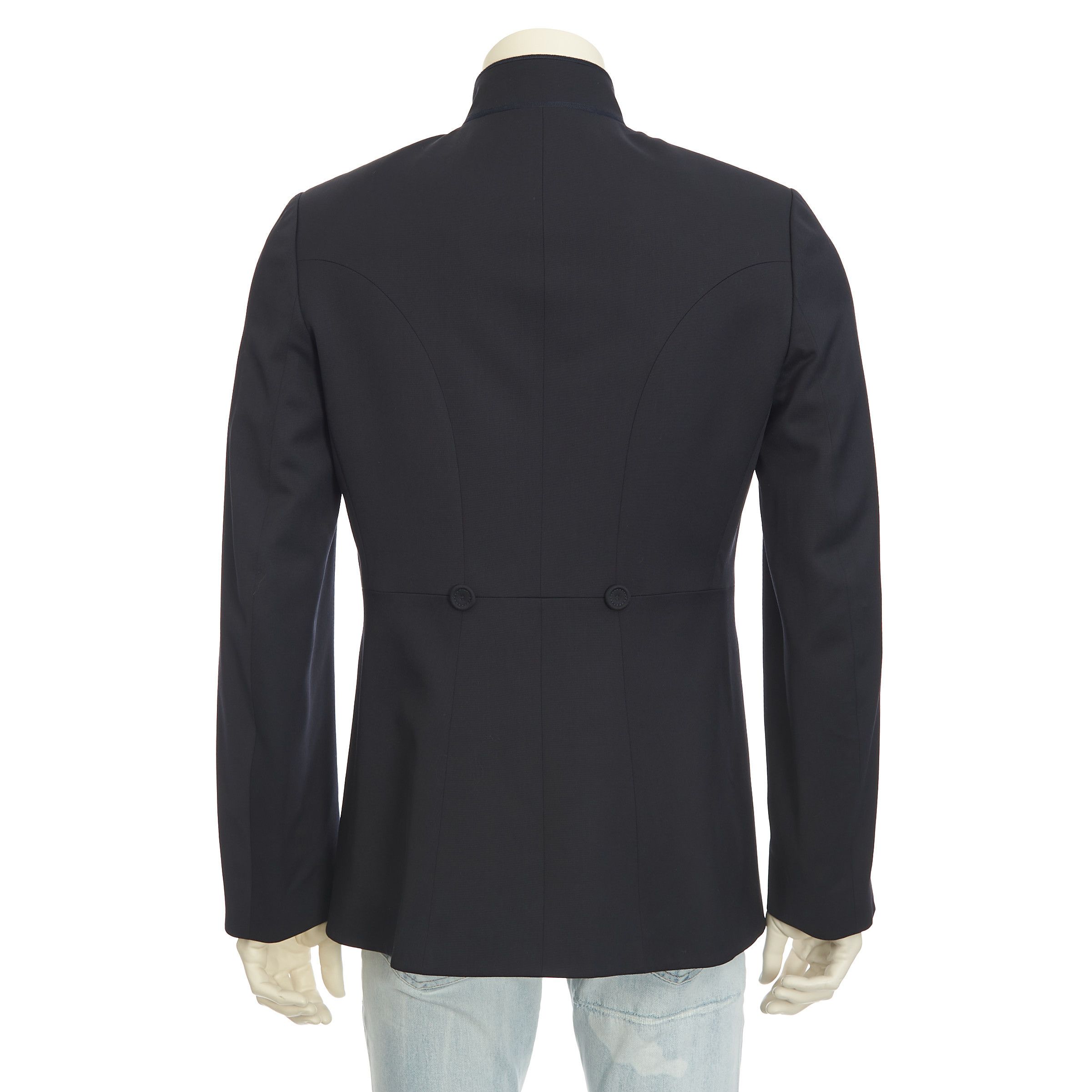 Dior Navy Blue Wool Officer Collar Jacket Size 38R - 4 Thumbnail