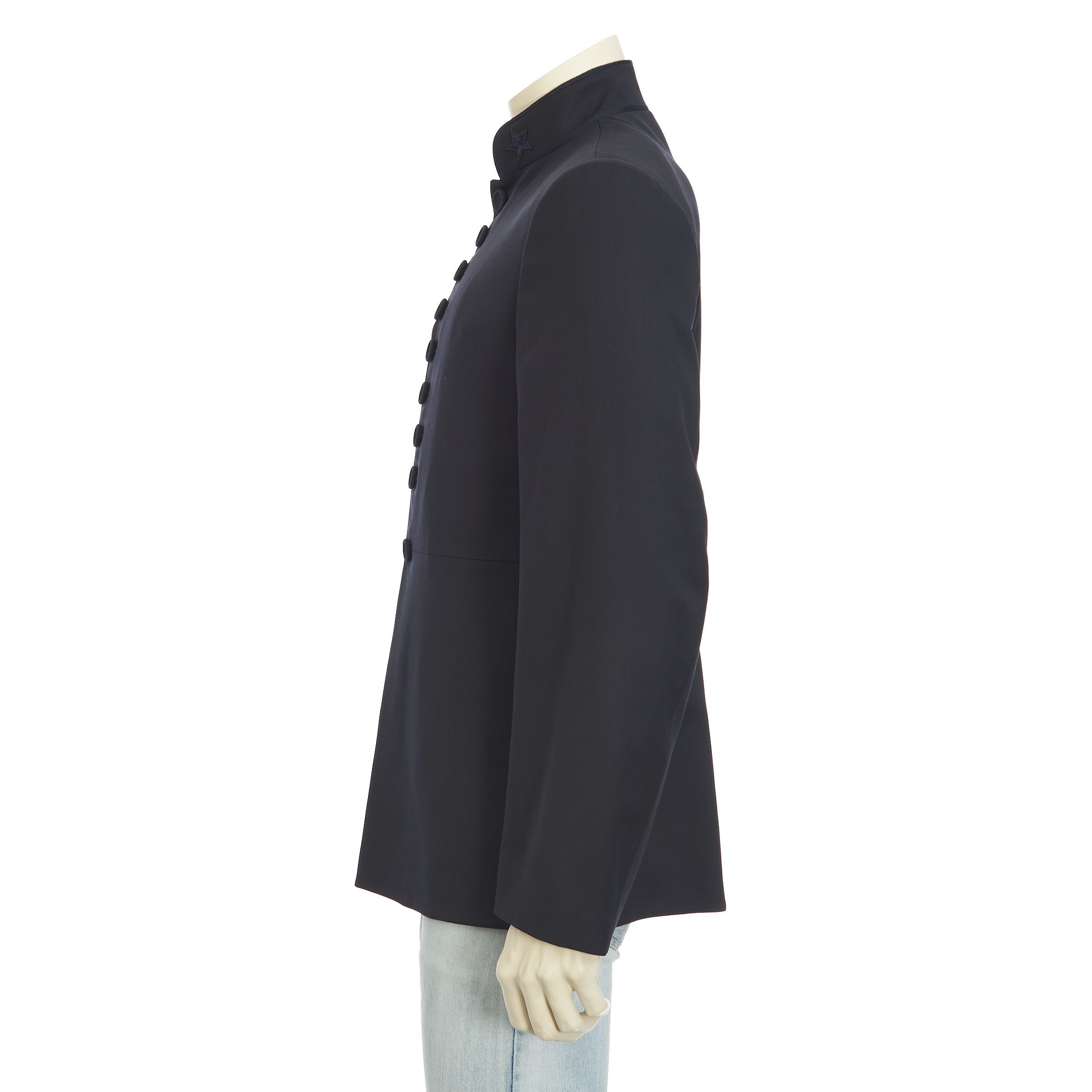 Dior Navy Blue Wool Officer Collar Jacket Size 38R - 3 Thumbnail