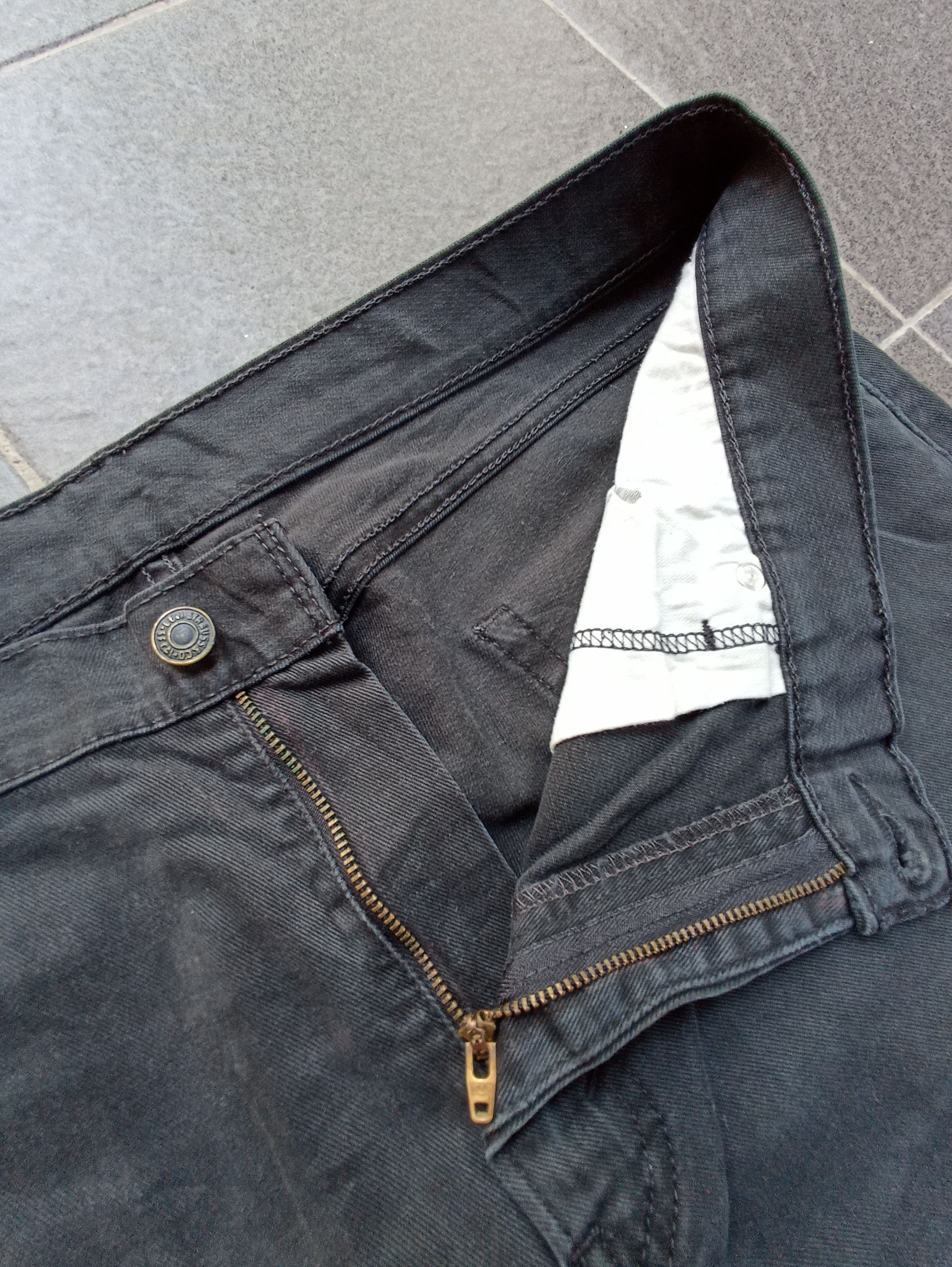 Jean × Levi's × Vintage Vintage Levis 504 black Patch Work Jean - J189 Size US 37 - 3 Thumbnail
