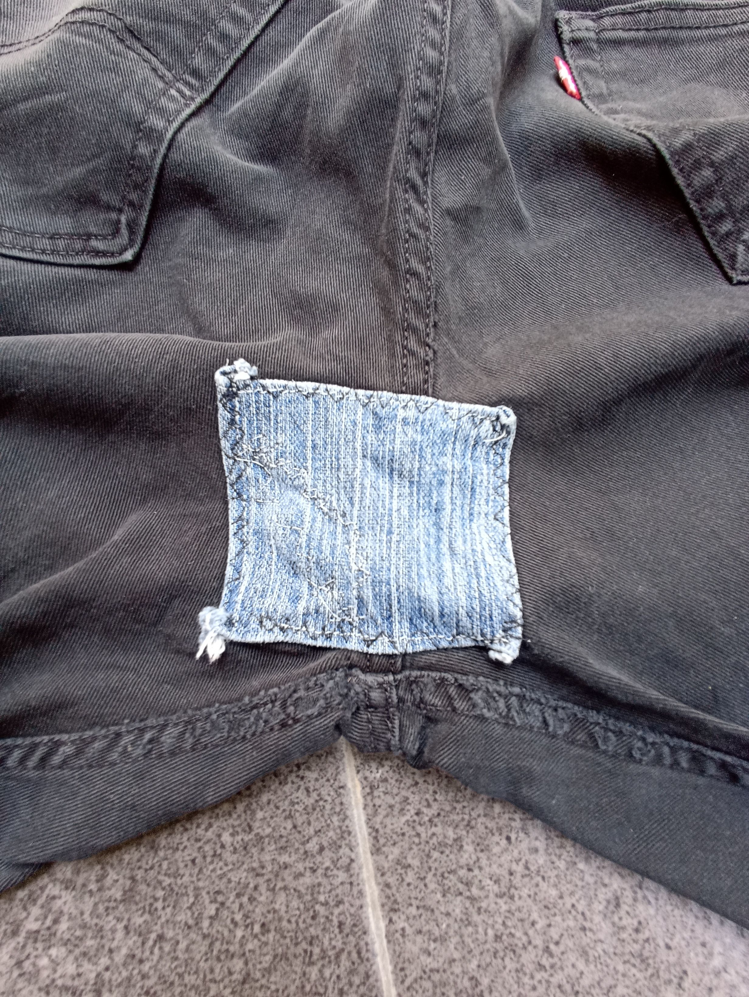 Jean × Levi's × Vintage Vintage Levis 504 black Patch Work Jean - J189 Size US 37 - 9 Thumbnail