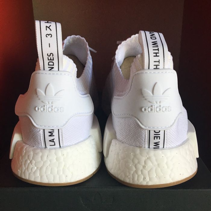 Nmd white hot sale gum sole