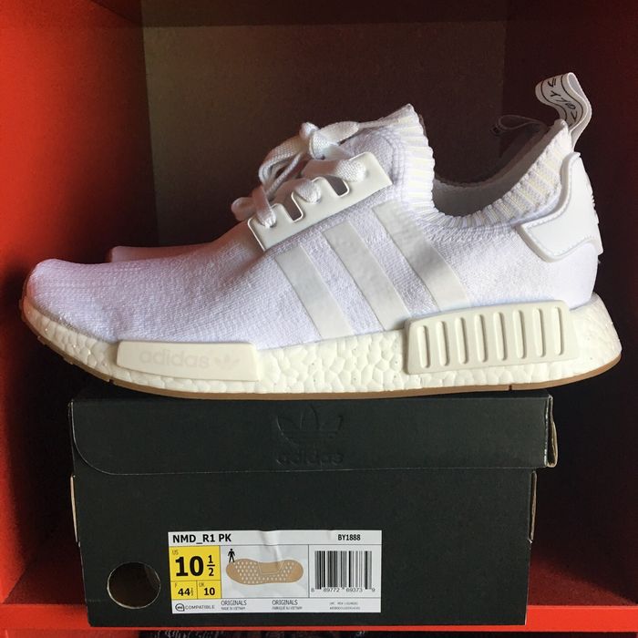 Nmd r1 primeknit hot sale white gum