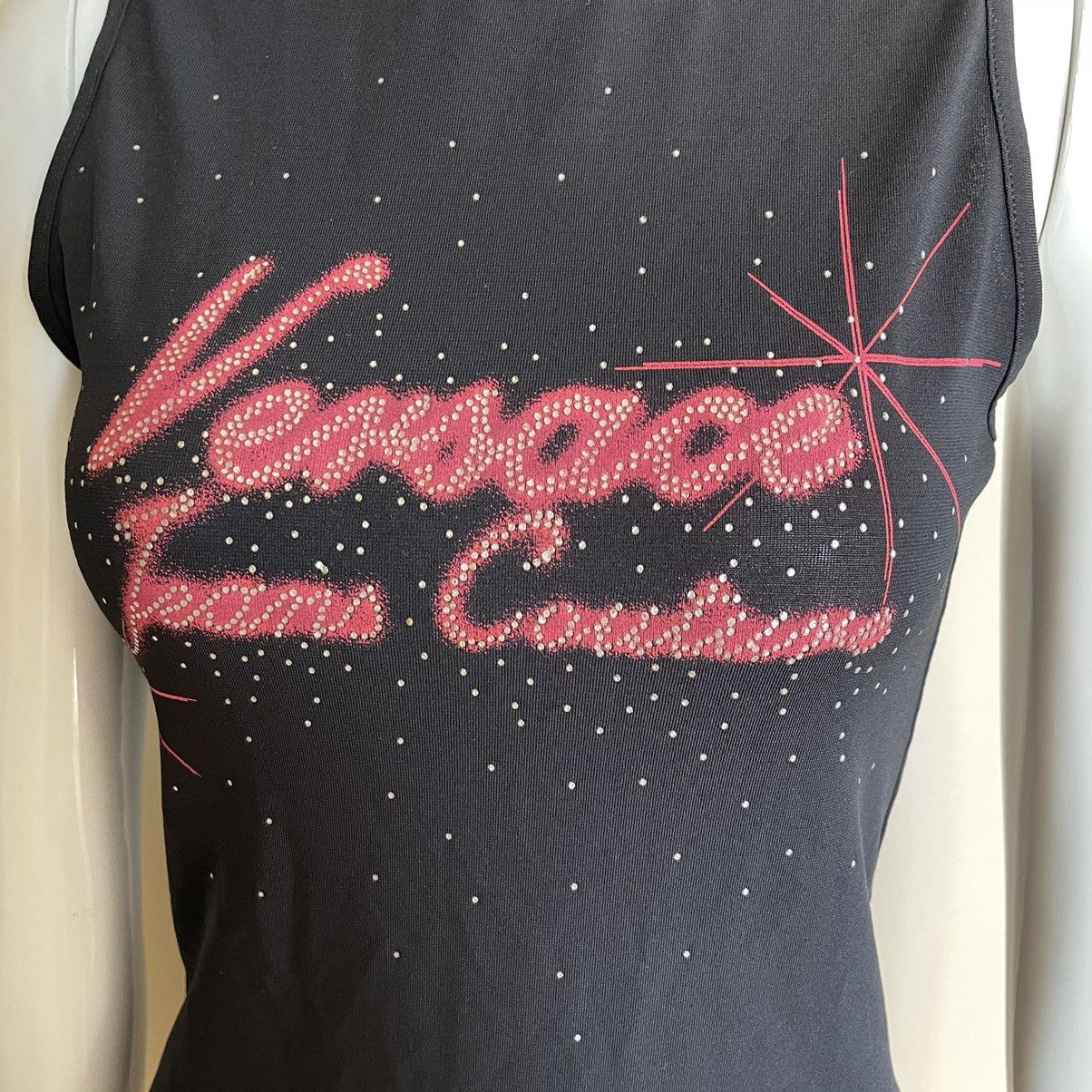 Versace LAST DROP! Versace black rhinestone graphic vintage tank top Size US S / EU 44-46 / 1 - 3 Thumbnail