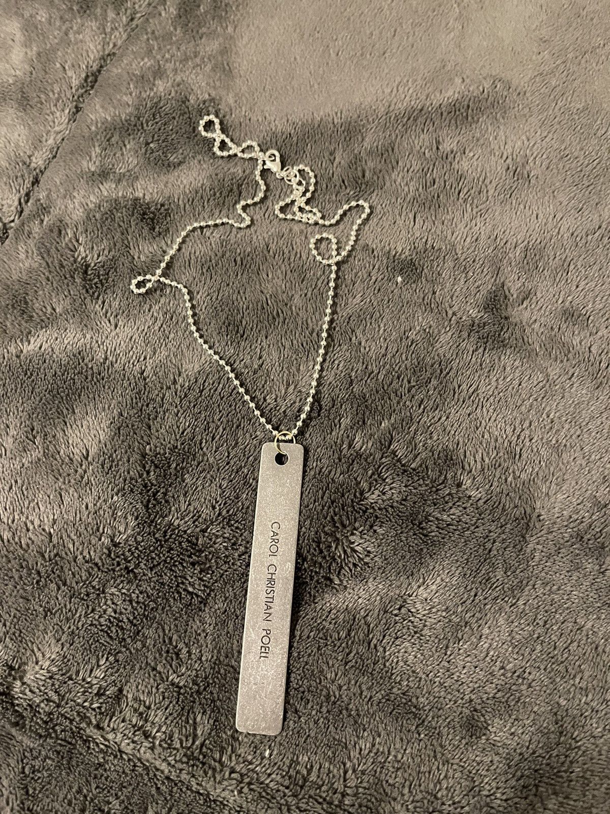 Carol Christian Poell CCP Metal Label Tag Pendant Necklace Chain | Grailed