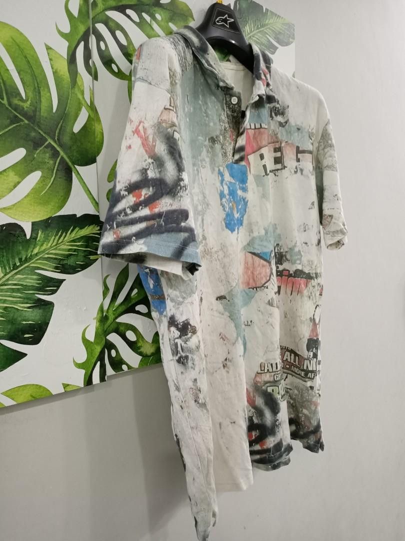 Japanese Brand Vintage Balance Co. Japan Graffiti Overprint Polo XL Size US XL / EU 56 / 4 - 3 Thumbnail