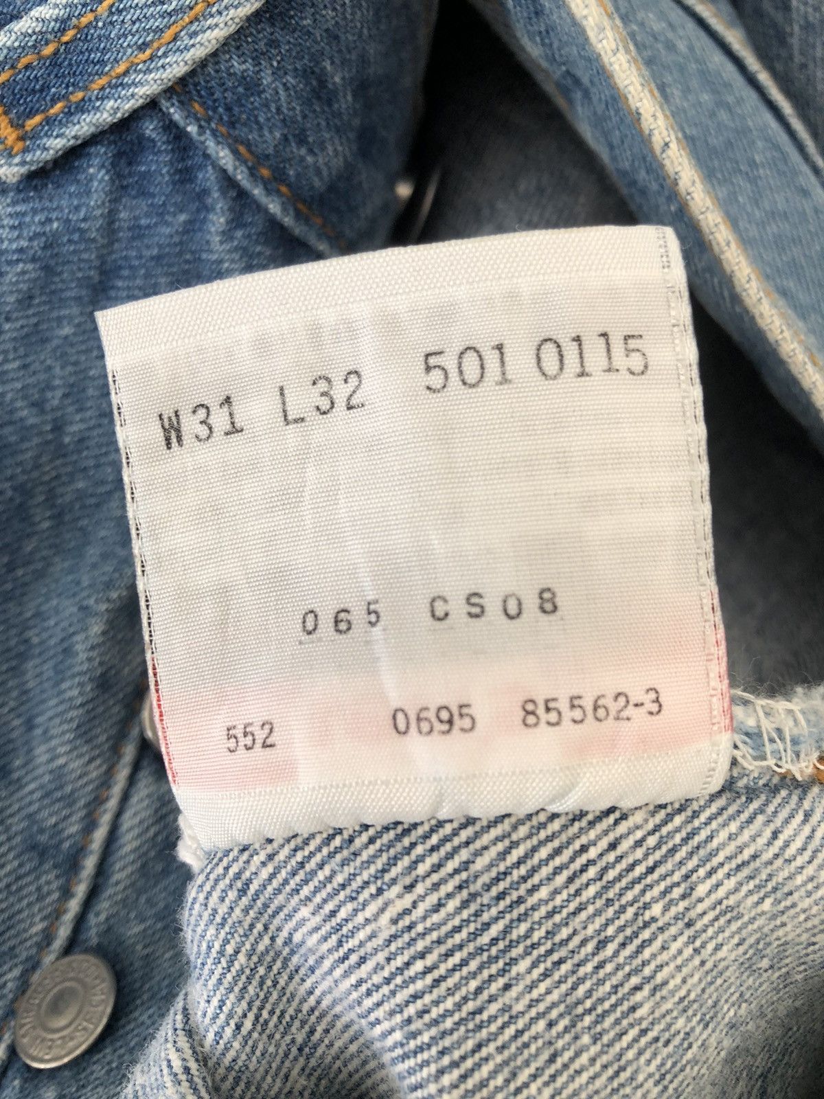 Levi's Vintage 1995 Levi’s 501 Jeans Ageing Faded Blue Denim Size US 31 - 19 Thumbnail