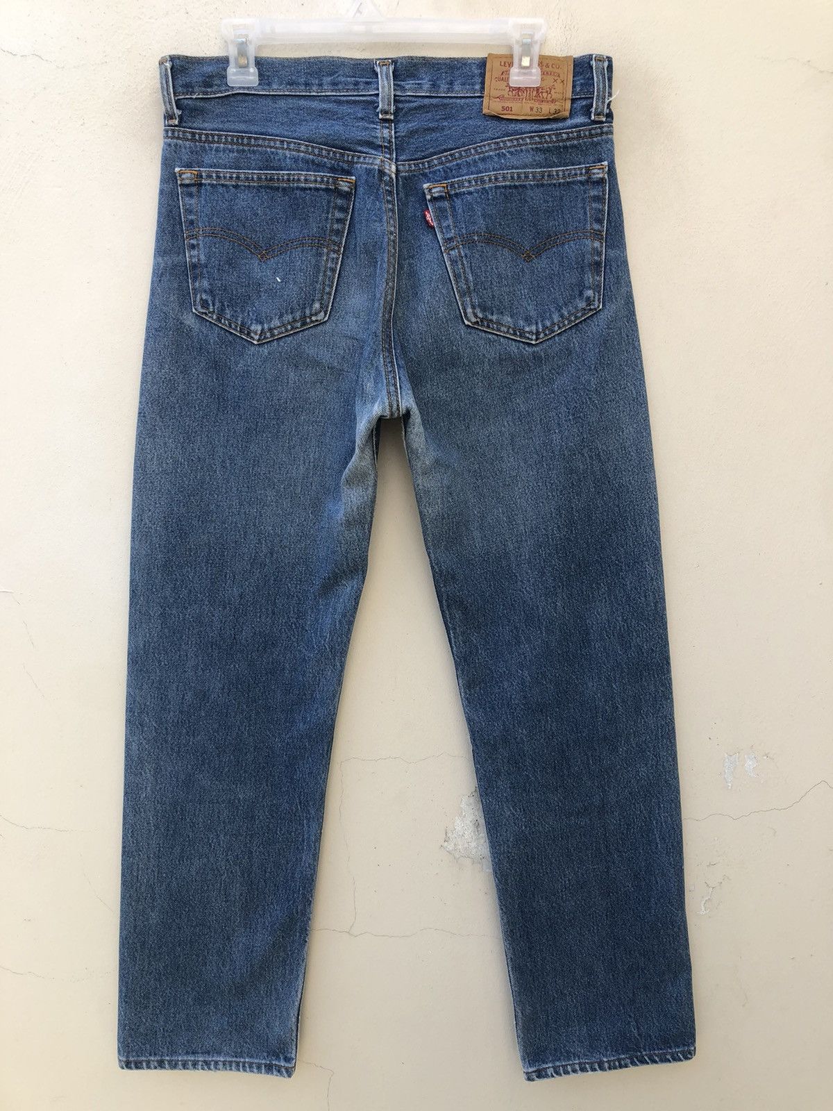 Levi's Vintage 80s Levi’s 501 Jeans Ageing Faded Blue Denim 524 Size US 33 - 10 Thumbnail