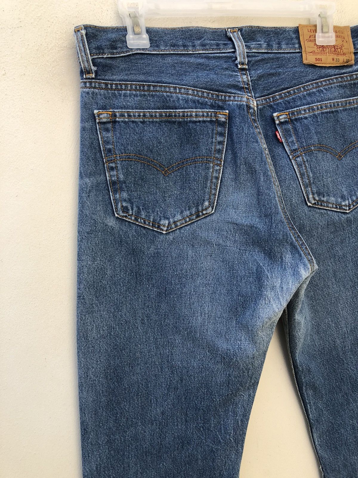 Levi's Vintage 80s Levi’s 501 Jeans Ageing Faded Blue Denim 524 Size US 33 - 11 Thumbnail