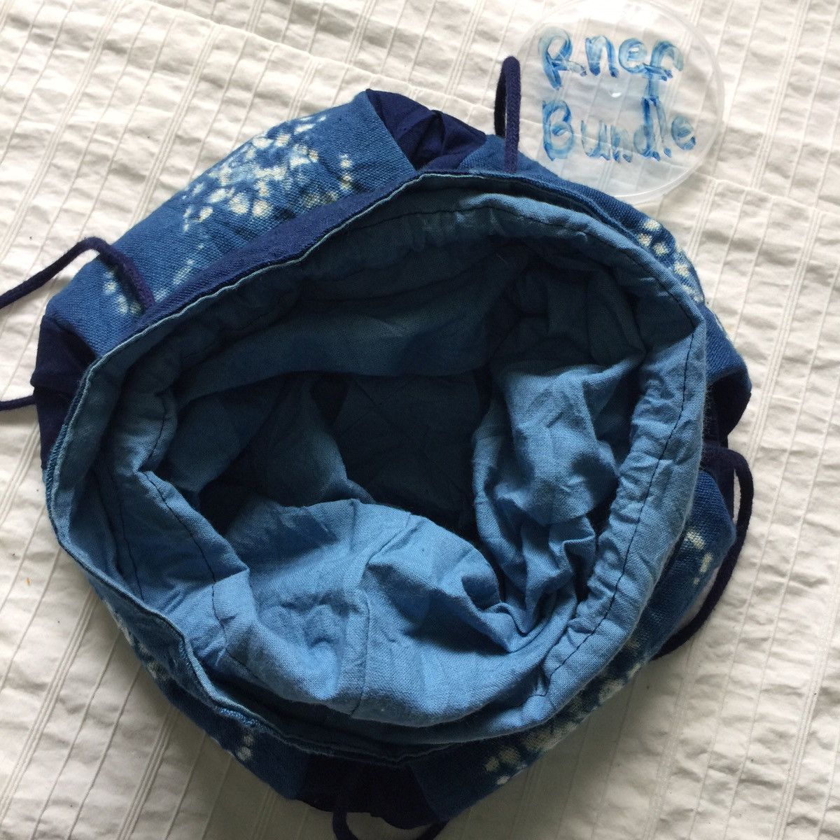 Indigo × Japanese Brand Sling drawstring bag by Japanese design like kapital bag Size ONE SIZE - 10 Thumbnail