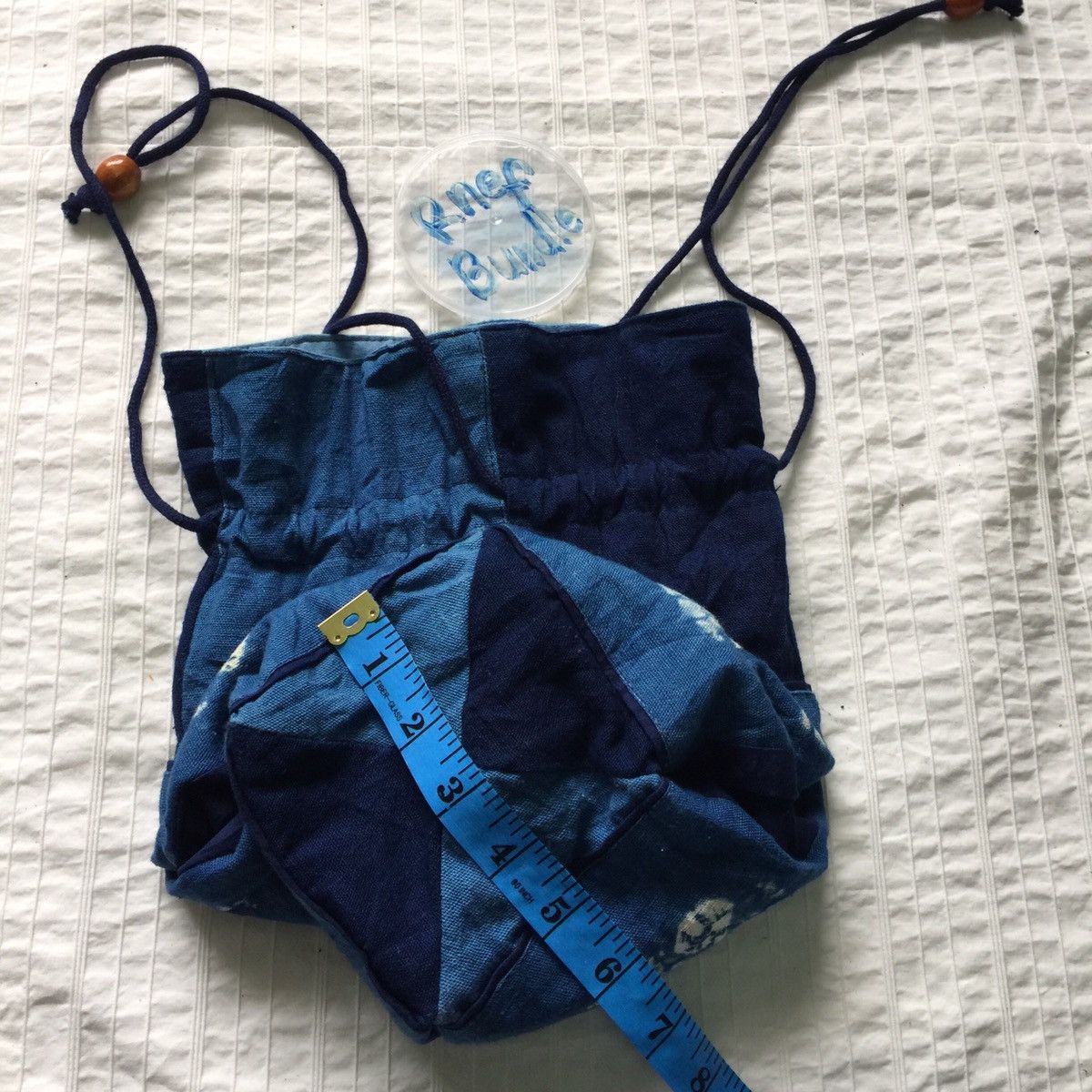 Indigo × Japanese Brand Sling drawstring bag by Japanese design like kapital bag Size ONE SIZE - 13 Thumbnail