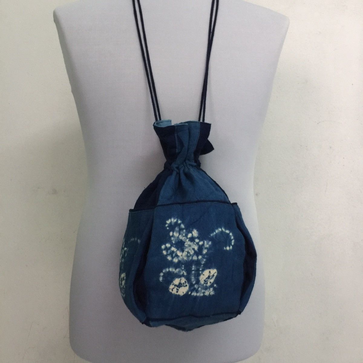 Indigo × Japanese Brand Sling drawstring bag by Japanese design like kapital bag Size ONE SIZE - 7 Thumbnail
