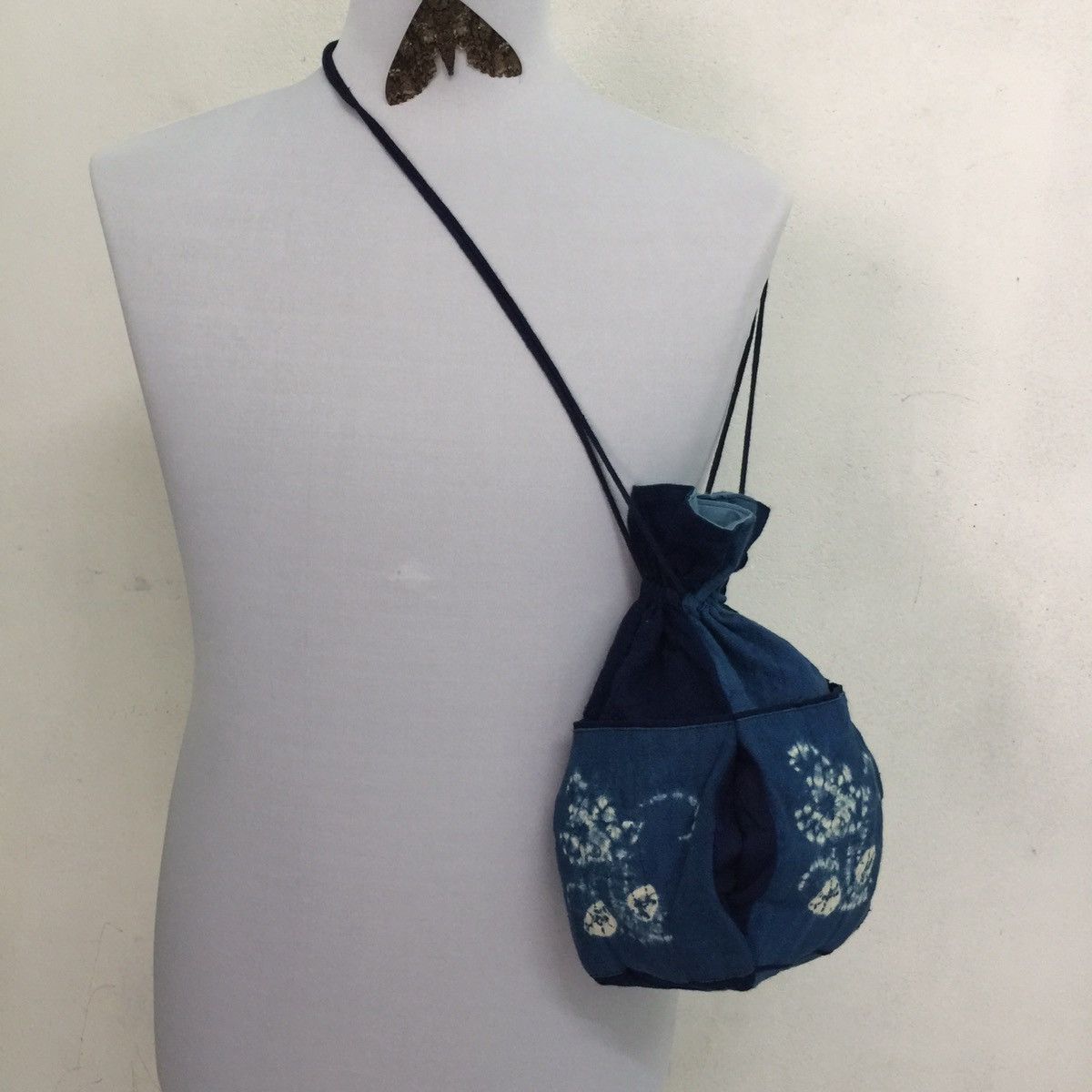 Indigo × Japanese Brand Sling drawstring bag by Japanese design like kapital bag Size ONE SIZE - 5 Thumbnail