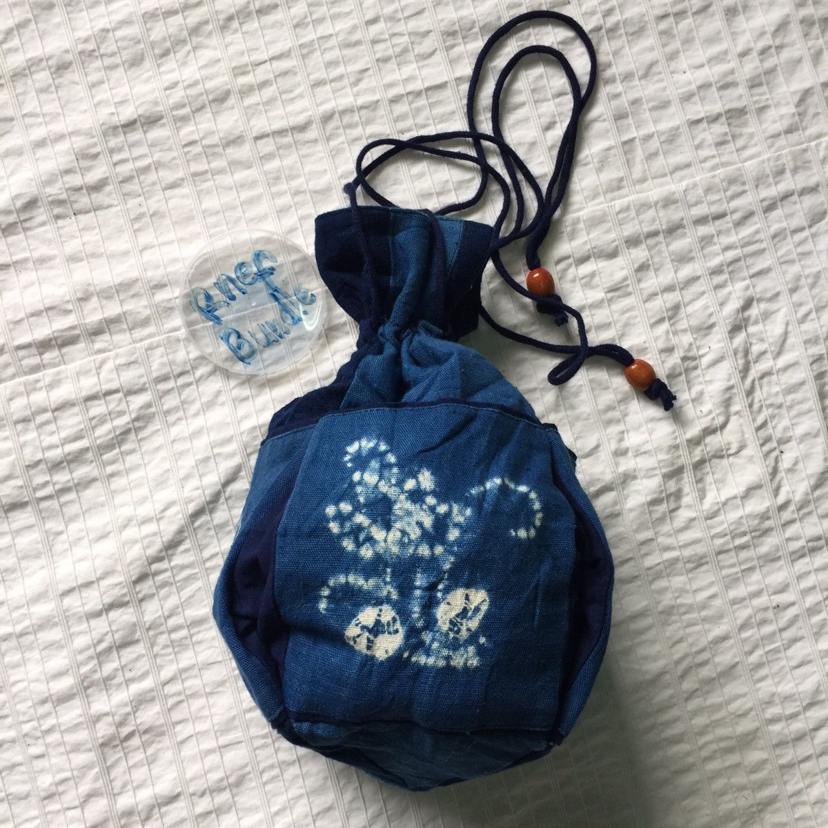 Indigo × Japanese Brand Sling drawstring bag by Japanese design like kapital bag Size ONE SIZE - 2 Thumbnail