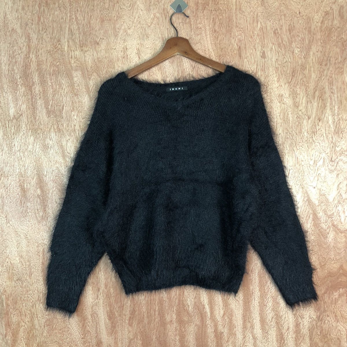 Homespun Knitwear DLL INGNI BLACK MOHAIR KNITWEAR SHAG SHAGGY #c432 Size M / US 6-8 / IT 42-44 - 1 Thumbnail