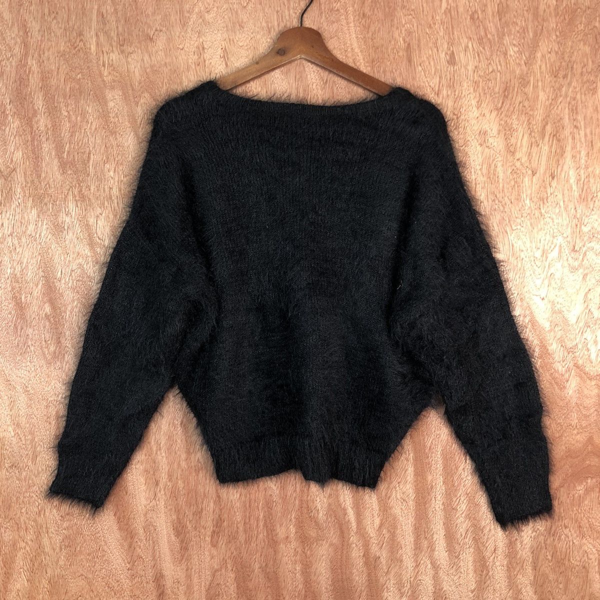 Homespun Knitwear DLL INGNI BLACK MOHAIR KNITWEAR SHAG SHAGGY #c432 Size M / US 6-8 / IT 42-44 - 9 Thumbnail
