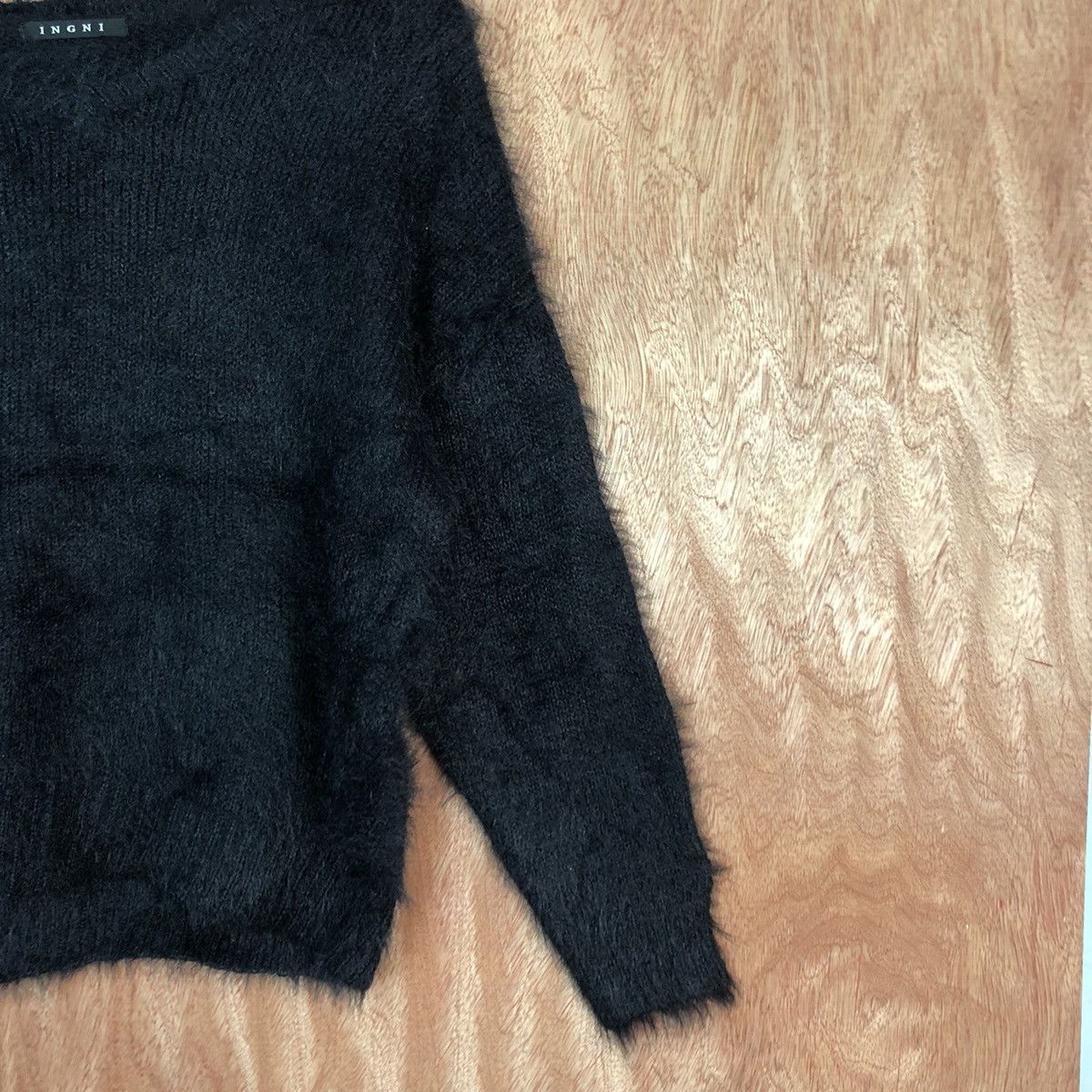 Homespun Knitwear DLL INGNI BLACK MOHAIR KNITWEAR SHAG SHAGGY #c432 Size M / US 6-8 / IT 42-44 - 5 Thumbnail