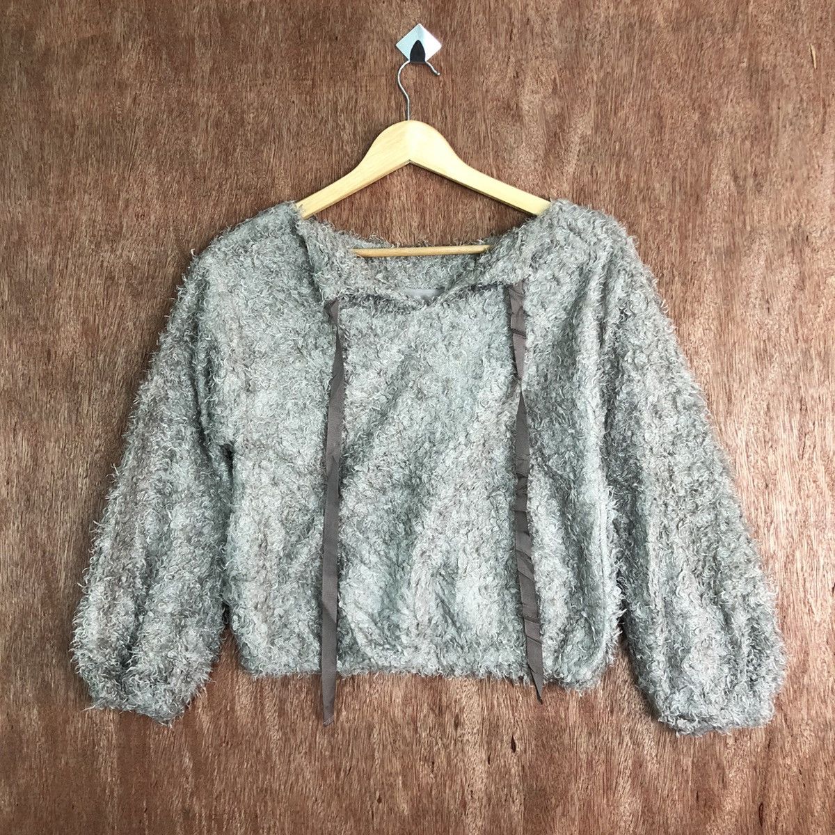 Homespun Knitwear D Rope Picnic Grey Mohair shag shaggy fur Knitwear #c425 Size XS / US 0-2 / IT 36-38 - 1 Thumbnail