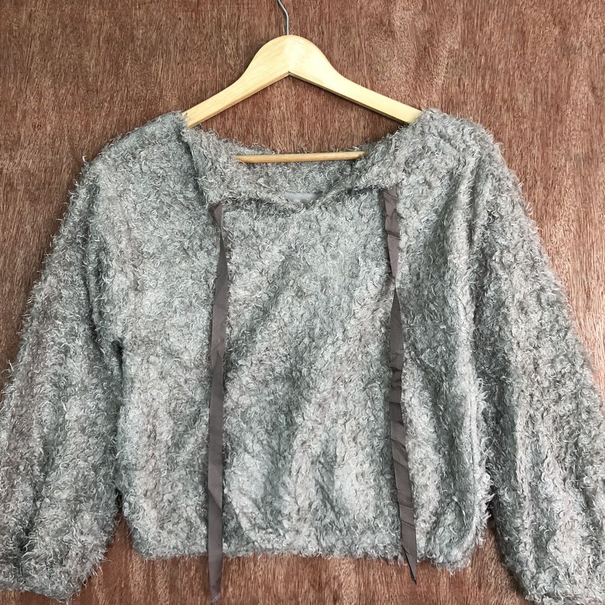 Homespun Knitwear D Rope Picnic Grey Mohair shag shaggy fur Knitwear #c425 Size XS / US 0-2 / IT 36-38 - 3 Thumbnail