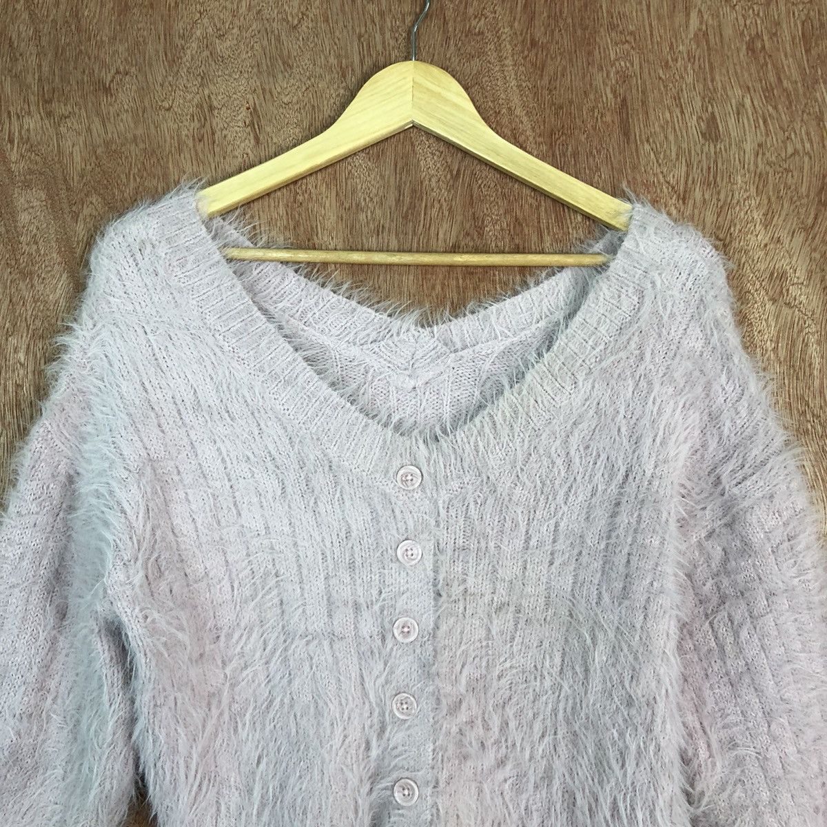 Homespun Knitwear DLL INGNI LIGHT PINK MOHAIR SHAG SHAGGY KNITWEAR #c396 Size M / US 6-8 / IT 42-44 - 2 Thumbnail