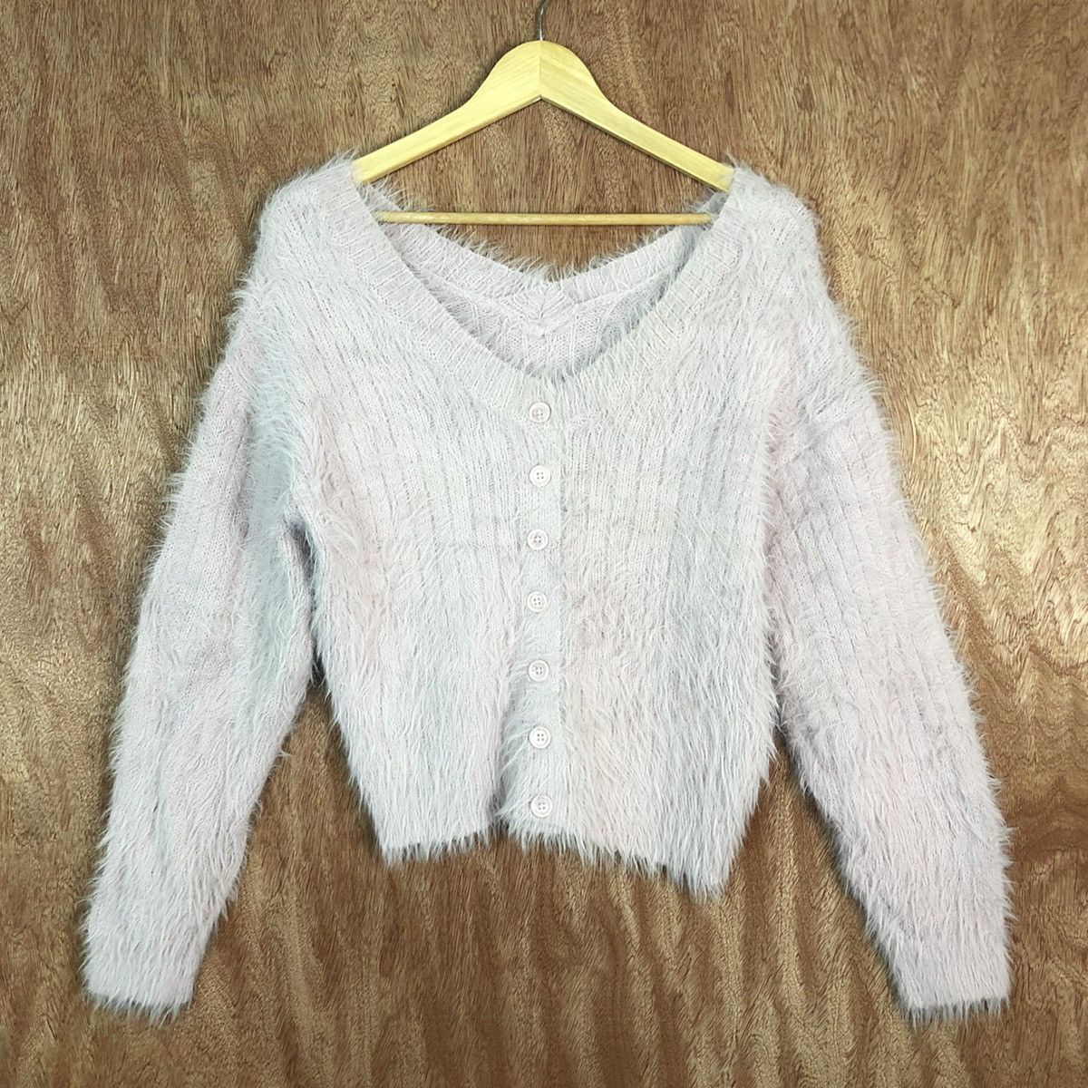 Homespun Knitwear DLL INGNI LIGHT PINK MOHAIR SHAG SHAGGY KNITWEAR #c396 Size M / US 6-8 / IT 42-44 - 1 Thumbnail