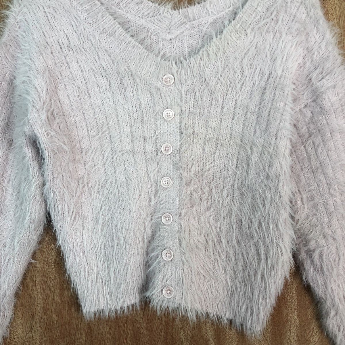 Homespun Knitwear DLL INGNI LIGHT PINK MOHAIR SHAG SHAGGY KNITWEAR #c396 Size M / US 6-8 / IT 42-44 - 8 Thumbnail