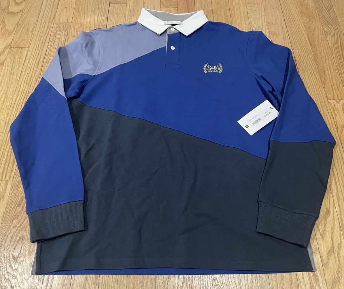 Long Sleeve Polo Rugby Shirt Patchwork
