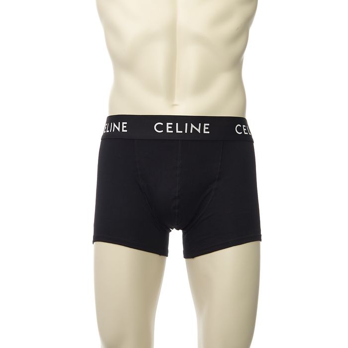 Celine Black Cotton Jersey Boxers With Celine Logo Printed Band