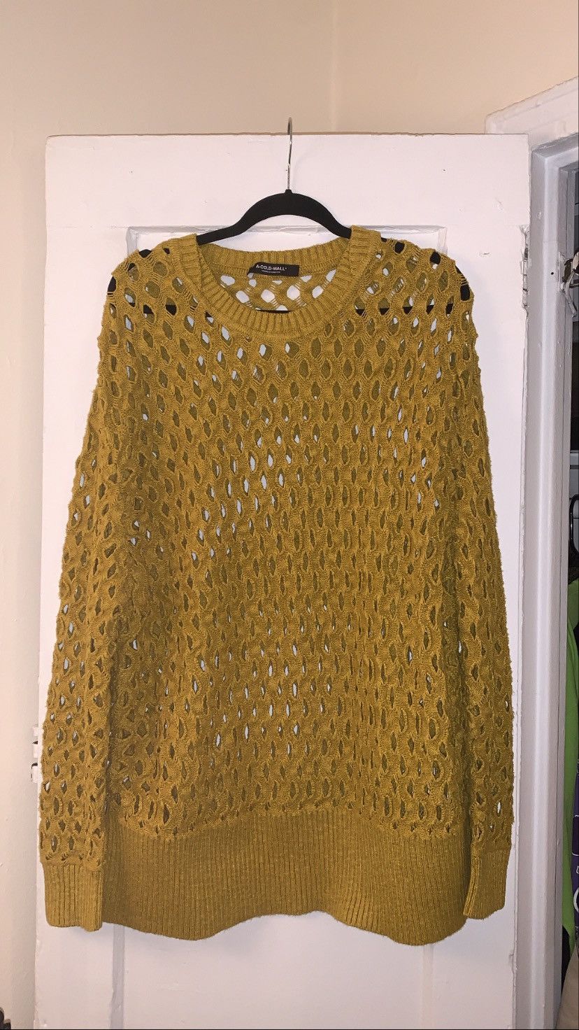 image of A Cold Wall Open Knit Sweater in Yellow, Men's (Size Medium)