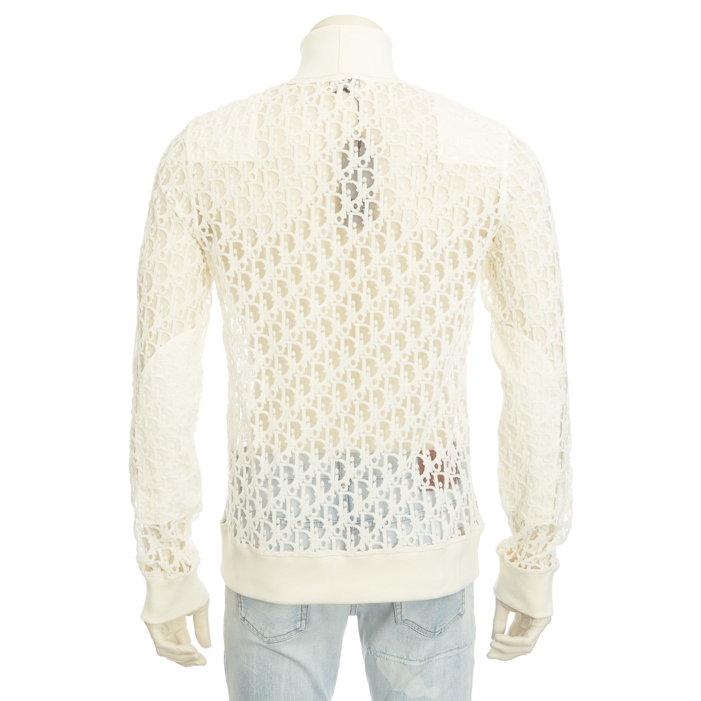 Dior White Cotton Long-Sleeved Dior Oblique T-Shirt Size US L / EU 52-54 / 3 - 4 Thumbnail