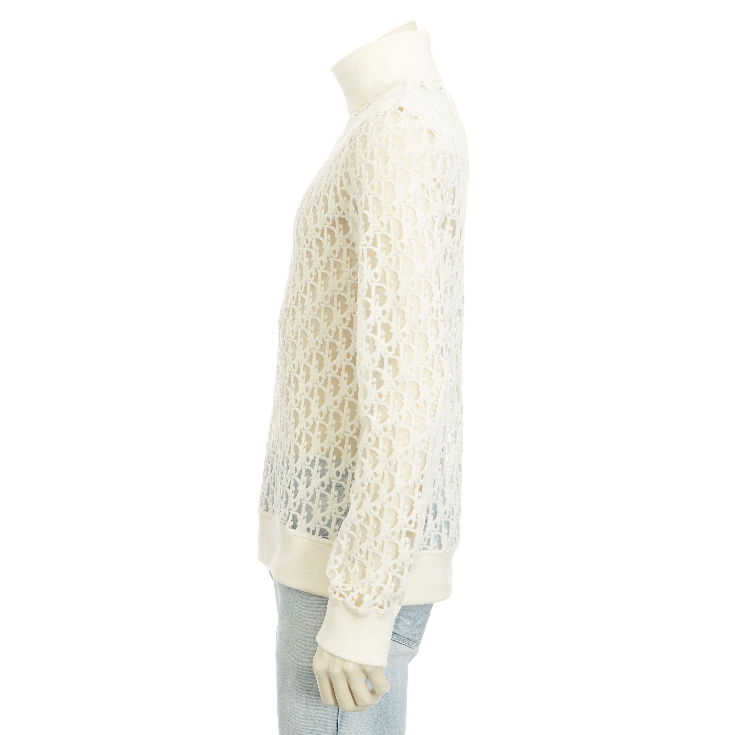 Dior White Cotton Long-Sleeved Dior Oblique T-Shirt Size US L / EU 52-54 / 3 - 3 Thumbnail
