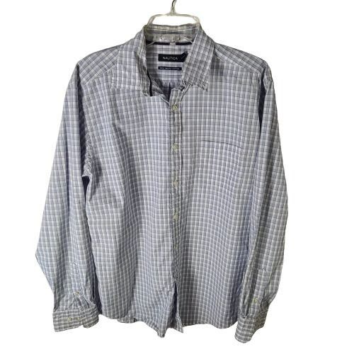 Nautica Nautica Button Up Shirt Long Sleeve Blue Plaid | Grailed