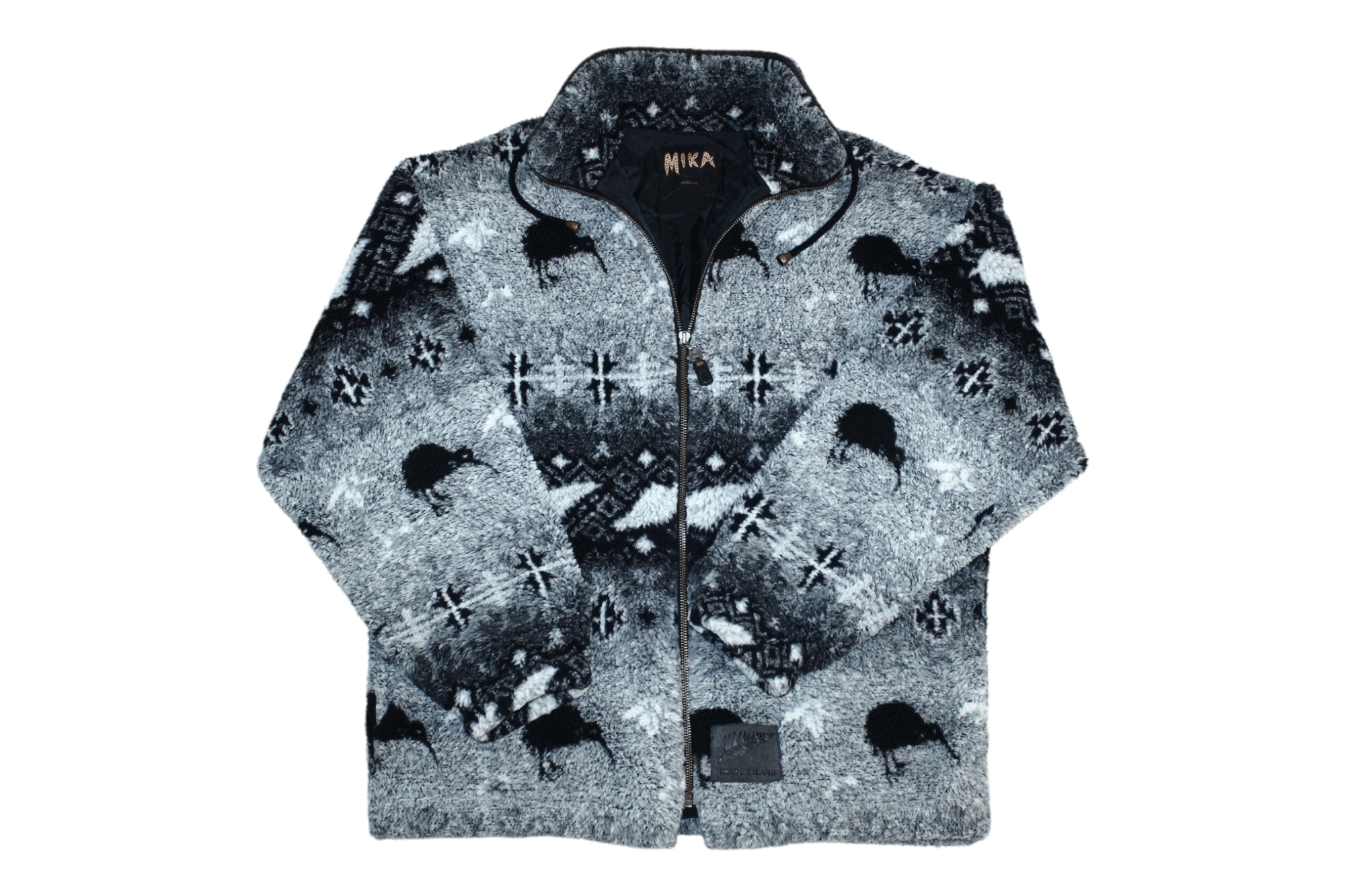 Canterbury of New Zealand 🔥90's MIKA New Zealand Kiwi Printed Full Zip Fleece Jacket Size US M / EU 48-50 / 2 - 1 Thumbnail