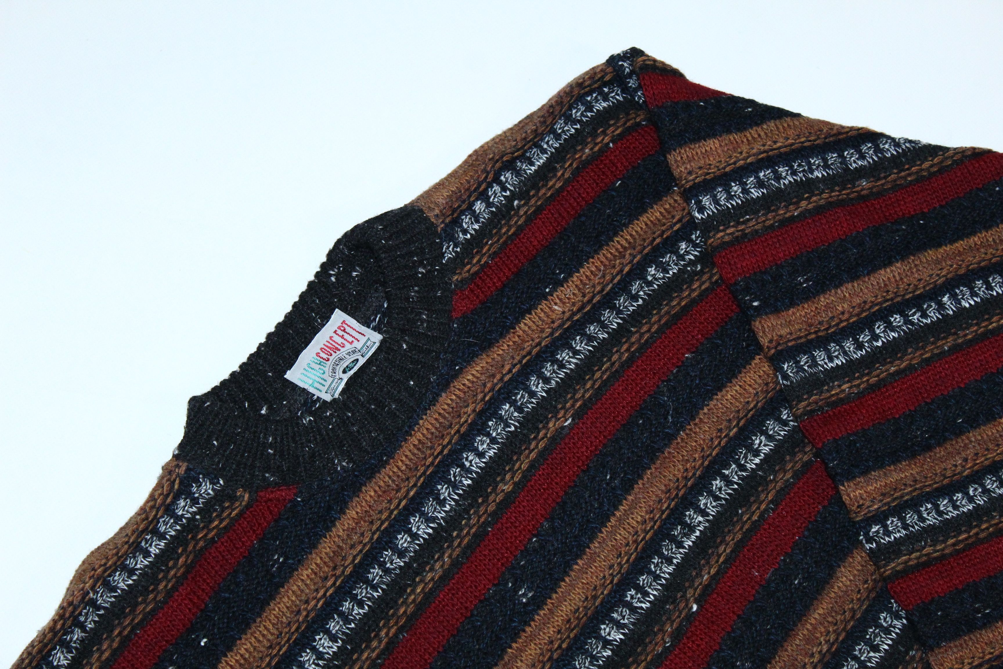 Florence Tricot 🔥VTG🔥 80s High Concept Multicolor Cable Knit Sweater Size US L / EU 52-54 / 3 - 5 Thumbnail